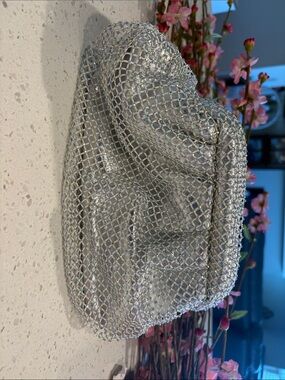 MOTF Silver Beaded Evening Clutch